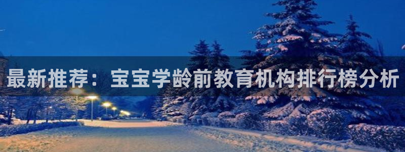 恒行彩票亏5千：最新推荐：宝宝学龄前教育机构排行榜分析