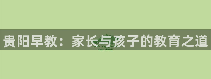 恒行登录就搜6ll5l:贵阳早教:家长与孩子的教育之道